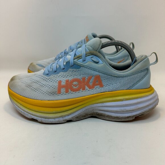 Hoka One One Women Bondi 8  Blue Running Shoes Sneakers Size 9D - Picture 1 of 10